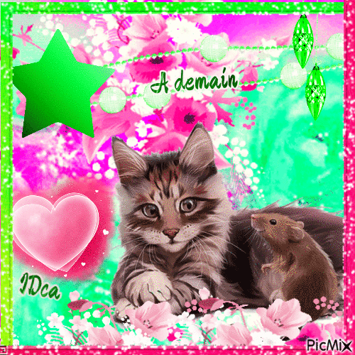 Bonne nuit les  chatons - Darmowy animowany GIF