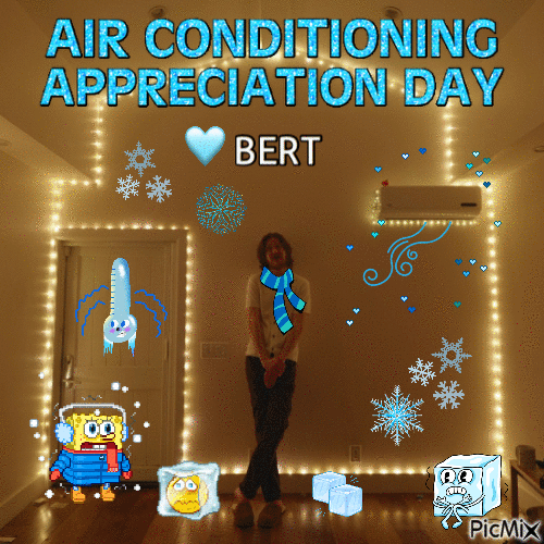 air conditioning appreciation day bert - GIF animado gratis