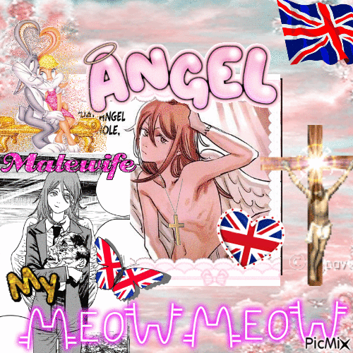 British Meow Meow Angel Chainsaw Man - GIF animado grátis