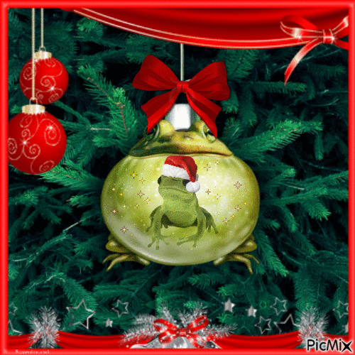Weihnachts Frosch - Бесплатный анимированный гифка