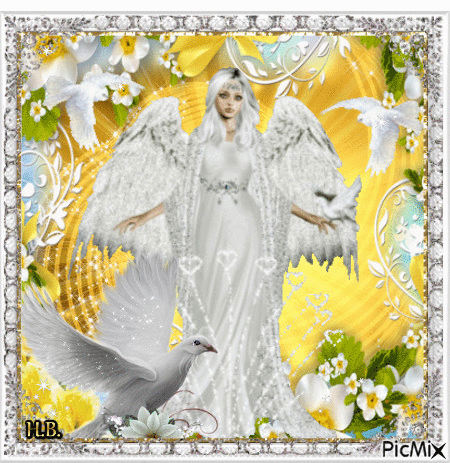 Angel in white. - Besplatni animirani GIF