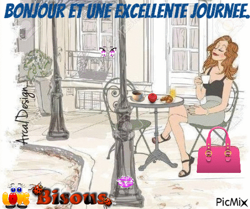 bjr une excellente journee bisou - Free animated GIF