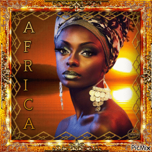 Afrika Frau Porträt- 1 - GIF animé gratuit