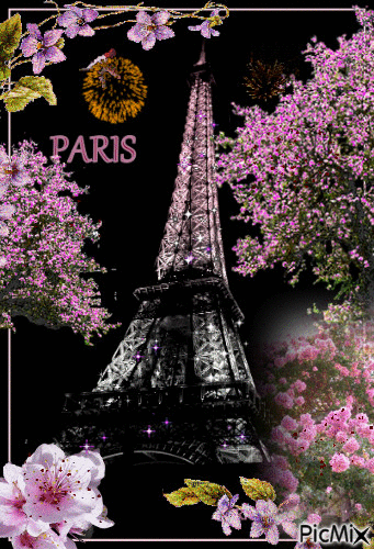 Paris  en fleur - GIF animado grátis