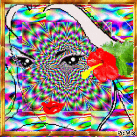 Femme colorée - Besplatni animirani GIF
