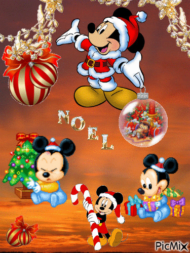 Noël chez Mickey - GIF animé gratuit