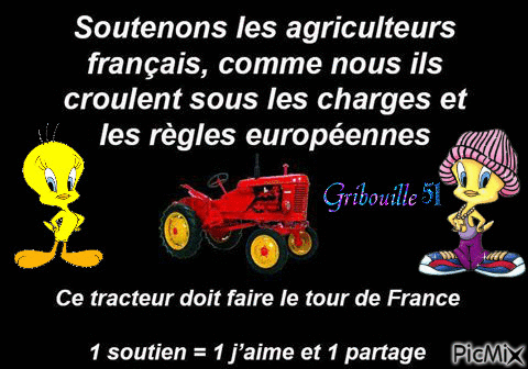 vive les agriculteurs français - Free animated GIF
