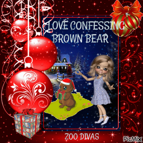 Love Confessing Brown Bear - GIF animate gratis