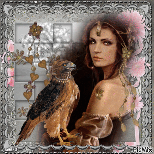 La femme et l'aigle - Δωρεάν κινούμενο GIF