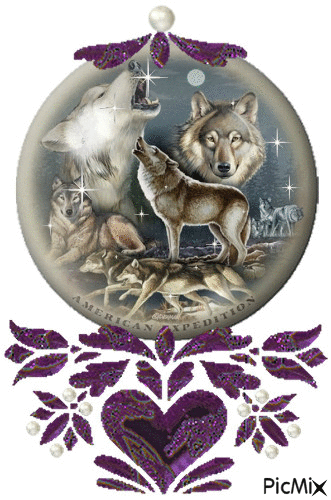 wolves snow globe - Nemokamas animacinis gif