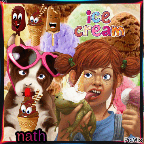 Crème glacée et un peu d'humour,concours - Ingyenes animált GIF