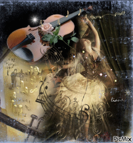 the song of violin... - GIF animé gratuit