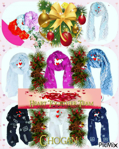 Sciarpe Foulard in Viscosa Natale Chogan - GIF animé gratuit