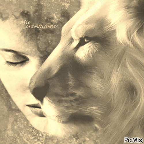 Lion & dame - Gratis geanimeerde GIF