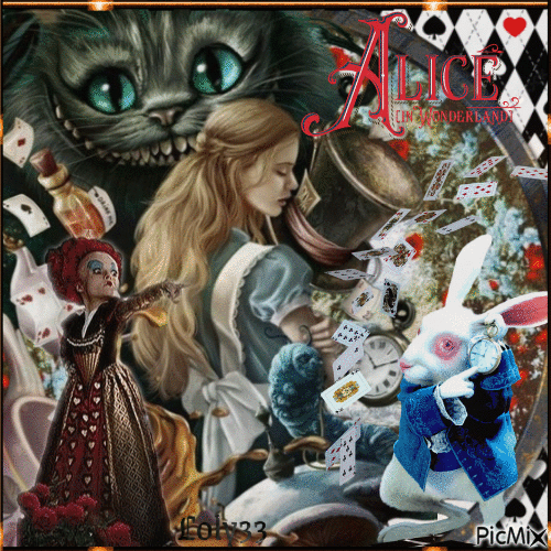 Alice au pays des merveilles n°2 - Бесплатный анимированный гифка