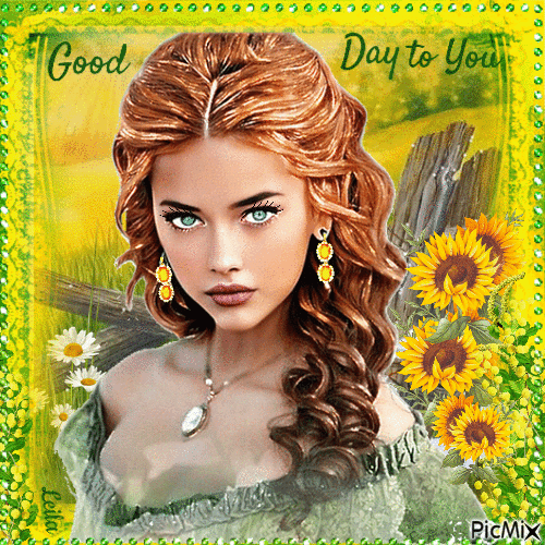 Yellow, green. Good Day to You. Woman - Ücretsiz animasyonlu GIF