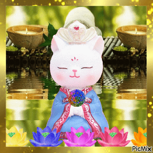 Gato Zen - Gratis animerad GIF