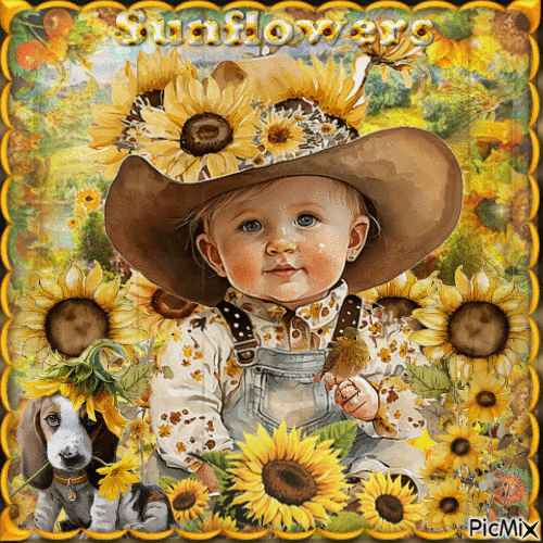 Sunflowers - Cowboy - Baby - Δωρεάν κινούμενο GIF