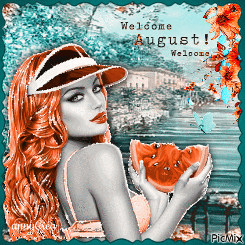 Welcome August - Free animated GIF
