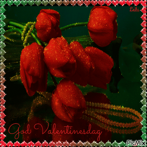 Happy Valentines Day. Flowers - Besplatni animirani GIF