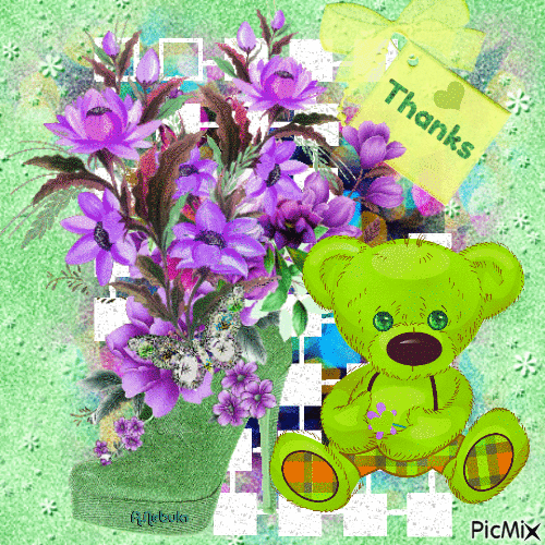 Teddy bear/Thanks - Безплатен анимиран GIF