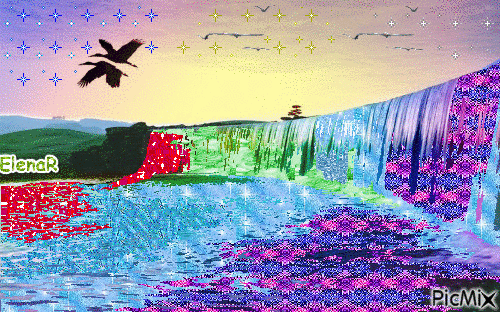 waterfalls - Bezmaksas animēts GIF