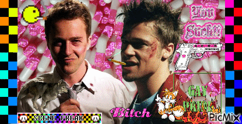fight club tyler durden and narrator - Free animated GIF