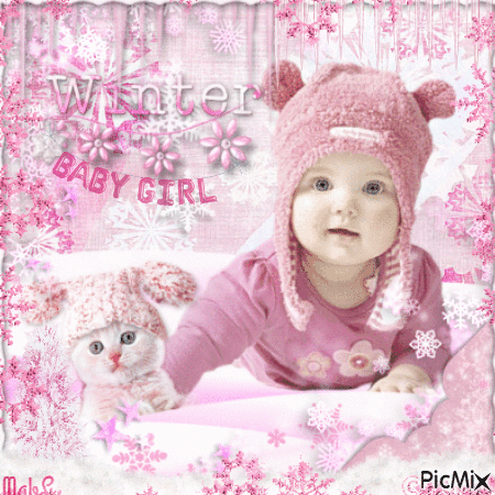 Bébé en Rose et Blanc - Gratis animerad GIF