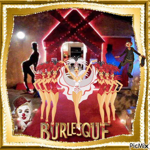 Burlesque - Tons rouge et or - Animovaný GIF zadarmo