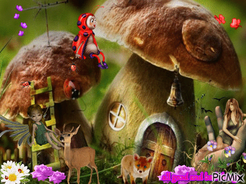 fantasy mushroom - GIF animado grátis