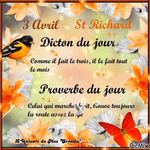 dicton et proverbe  3 Avril - Darmowy animowany GIF