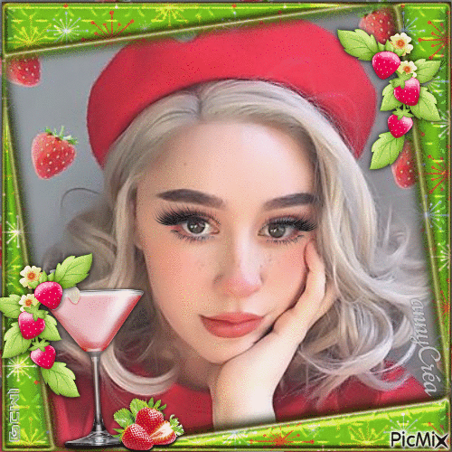 J'adore les fraises - Darmowy animowany GIF