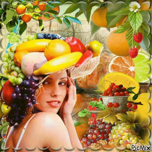 coiffe fruitée - Free animated GIF