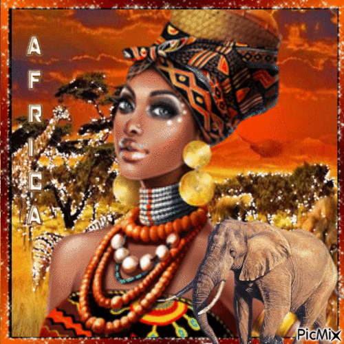 Belle Africaine - GIF animé gratuit