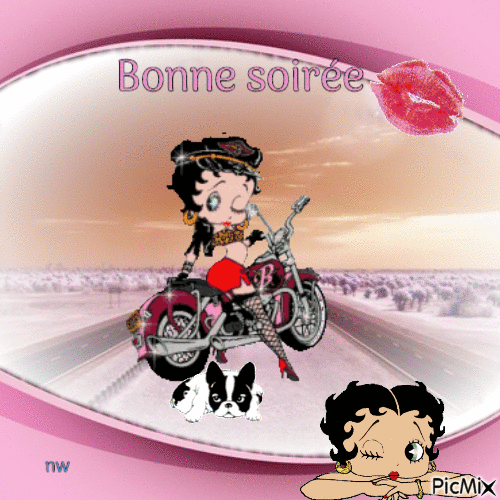 La femme à la moto - Бесплатный анимированный гифка