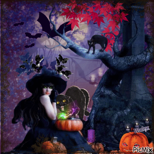Autumn witch - GIF animate gratis