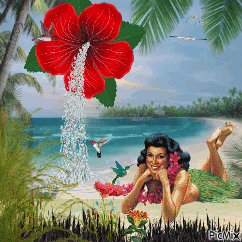 Tropical paradise - Бесплатный анимированный гифка