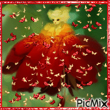 la dame aux papillons - Free animated GIF