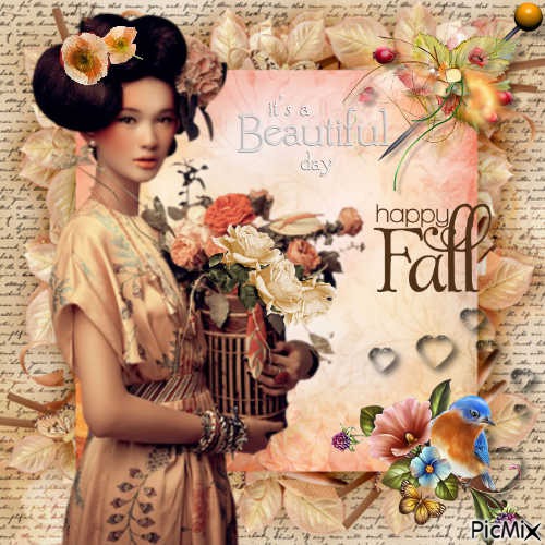 Happy Fall, Its a Beautiful day - бесплатно png