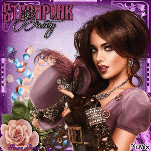 Concours : Lady Steampunk - Dominantes mauves ou violets - Gratis animeret GIF