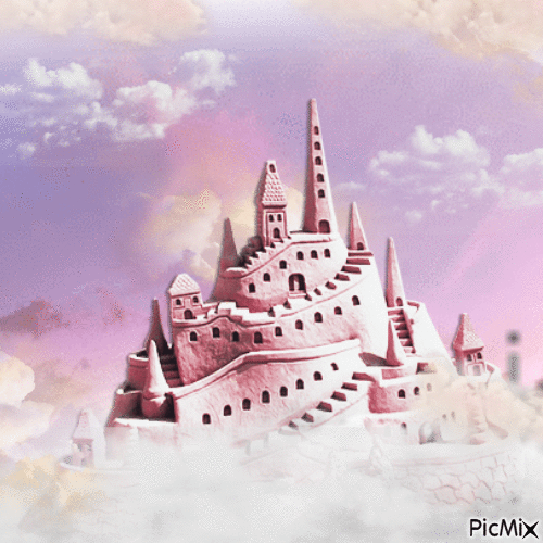 castle in the sky - GIF animado grátis