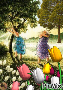 Entre flores - Animovaný GIF zadarmo