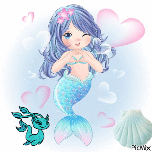 Cute mermaid - Darmowy animowany GIF