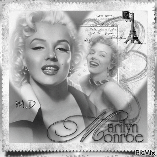 Postal Marilyn Monroe - Darmowy animowany GIF