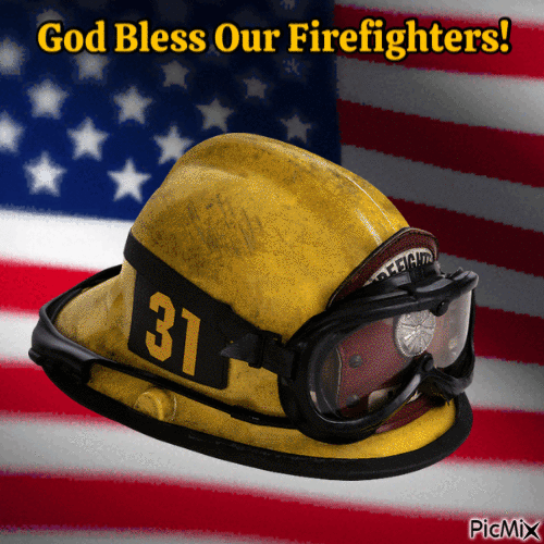 God Bless Our Firefighters! - Gratis animeret GIF