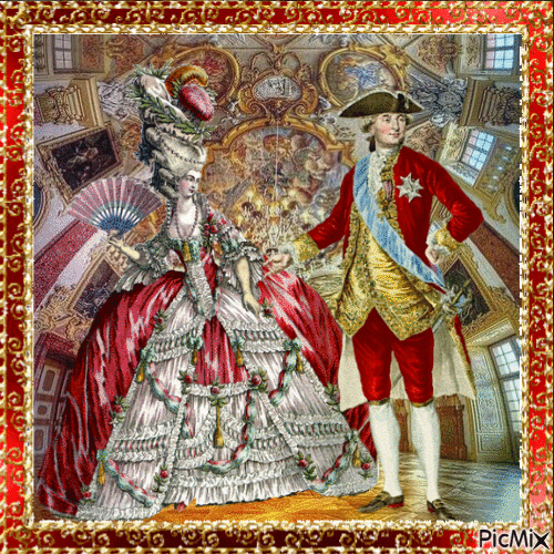 Couple in Palace in18th Century - Gratis animerad GIF