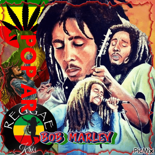 Bob Marley - Pop-art - Бесплатный анимированный гифка