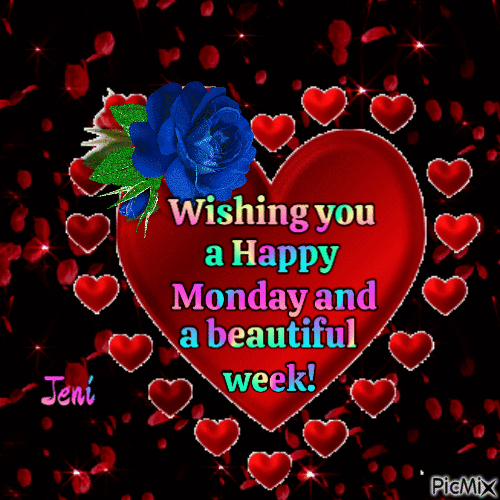 Wishing you a happy monday and a beautiful week - GIF animado grátis