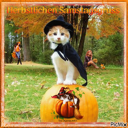 Herbstlichen Samstagsgruss / Autumn Saturday - Бесплатный анимированный гифка