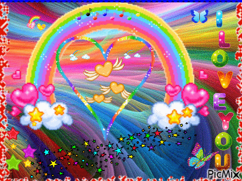 Colorful Love - Darmowy animowany GIF